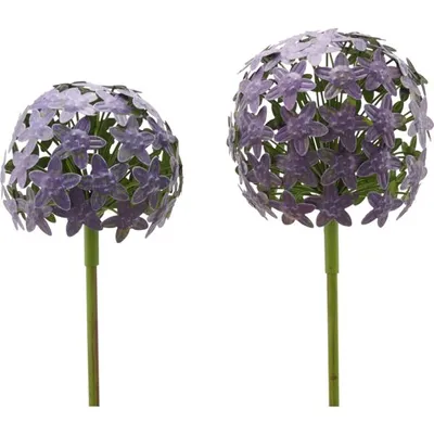 Produktbild von Gartenstecker Metall Allium 2erSet Deko Purple "ArtFerro" D16,2+20cm Blütenkugel