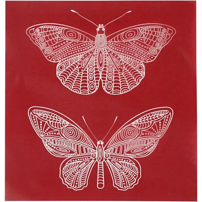 Immagine prodotto di Stencil serigrafici, foglio 20x22 cm, farfalle, 1 foglio.