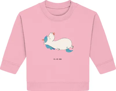Produktbild von Mr. & Mrs. Panda Organic Baby Pullover Einhorn Schnuller 6. - 12. Monat - Baumwolle Pink - Geschenk, Geburt, Geburtstag, Mama, Unicorn, Bullover, Einhörner