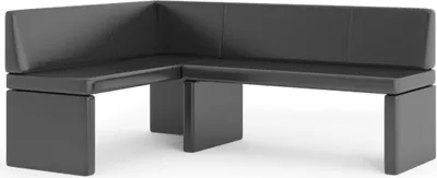 Produktbild von Grekpol Eckbank Olga - Küchenbank Sitzecke Sitzecke Kunstleder pflegeleicht, 128x168cm Ökoleder Schwarz links