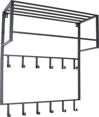 Produktbild von LOFT42 Boris Garderobenständer - Schwarz - Metall - 12 Haken - 90x80x30