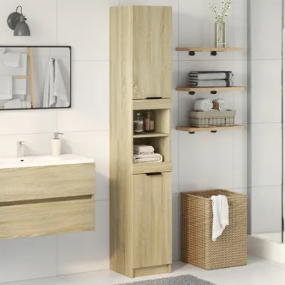 Produktbild von Badschrank Sonoma-Eiche 32x34x188,5 cm Holzwerkstoff