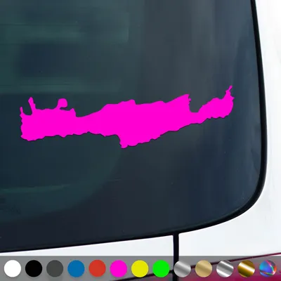 Produktbild von PantherPixel Insel Kreta Aufkleber Umriss Karte Griechenland Sticker Auto Geschenkidee Farbe Neon-Pink