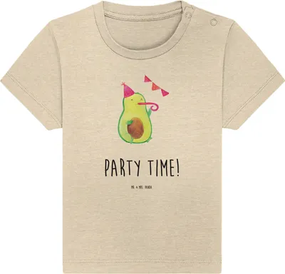 Produktbild von Mr. & Mrs. Panda  T-Shirt Avocado Party Zeit 24. - 36. Monat - Natural Raw - Geschenk, Happy Birthday, Baby Jerseyshirt, Geburtstag, Kinder Oberteil, Feier, Genießen
