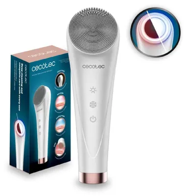 Productafbeelding van Cecotec Silicagel gezichtsreiniger FaceCare TotalClean 2-in-1, met warmte- en koude functie. 4 modi: vibratie, EMS, warmte en koude. IPX7 waterdicht