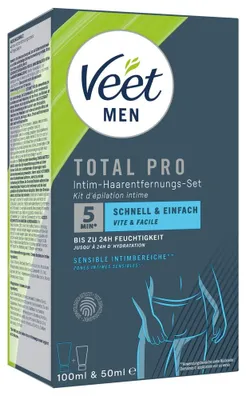 Produktbild von Veet Men Intim-Haarentfernungs-Set für Männer - 100 ml Tube & 50 ml Lotion