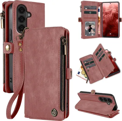 Produktbild von Handy Hülle für Samsung Galaxy S26 Geldbeutel Geldbörse RFID Schutz Klapphülle Cover Schutzhülle Wallet Farbe: Rosa