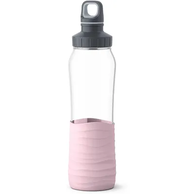 Zdjęcie produktu dla emsa szklana butelka do picia Drink2Go 0,7 litra różowa