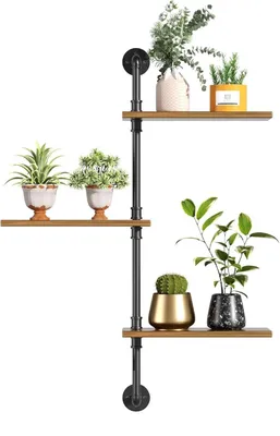 Imagen del producto de Soporte de pared con 4 estantes para plantas, ideal para interiores