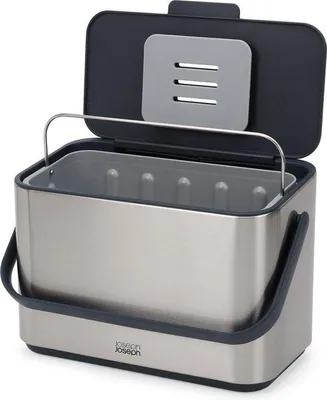 Immagine prodotto di Cestino per rifiuti alimentari, acciaio inox / grigio scuro