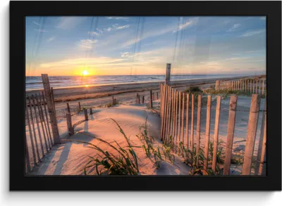 Produktbild von MuchoWow® MuchoWow® Gerahmtes Poster Strand - Meer - Düne - Sonnenuntergang - Landschaft 30x20 cm - Poster mit zchwarzem Bilderrahmen - Kunstdruck - Bild-Poster