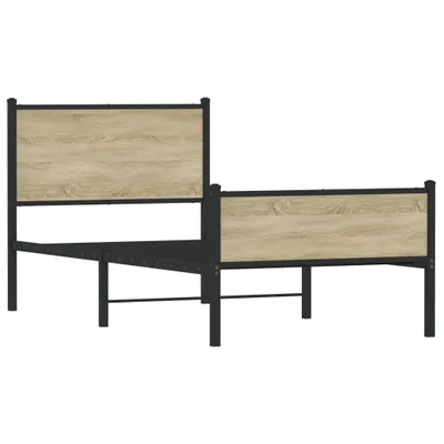 Obrázek produktu pro vidaXL Kovová postel bez matrace Sonoma dub 80x200 cm