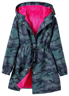 Imagen del producto de Chaqueta con forro y capucha, talla 134/140 - Estilo camuflaje