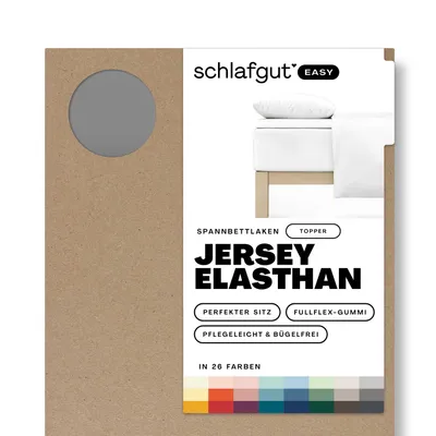 Produktbild von schlafgut Easy Jersey Elasthan Topper Spannbettlaken 180x200 - 200x220cm Grey Mid Spannbetttuch Baumwollgemisch