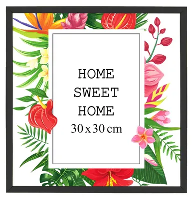 Obrázok produktu pre MG Design, čierny rám na obrázky, 30 x 30 cm – vyrobený z prírodného dreva s akrylsklom, určený na zavesenie aj na postavenie, vhodný na fotografie, plagáty a puzzle