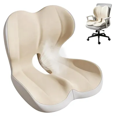 Zdjęcie produktu dla Ergonomiczna, ortopedyczna poduszka do siedzenia z oparciem wykonana z pianki memory