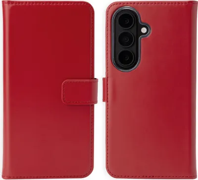 Productafbeelding van Selencia Echt Leren Bookcase voor de Samsung Galaxy S26 Plus - Rood