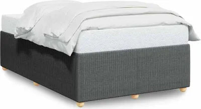 Produktbild von vidaXL Bettgestell ohne Matratze Dunkelgrau 120x190 cm Stoff