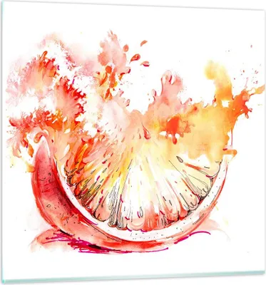 Produktbild von Bilder auf glas - Orange Obst Sommer - 40x40cm - Glasbilder - Wandbilder - Kunstdruck - zum Aufhängen bereit - Wanddekoration aus Glas - Glas Bilder - Wandbild auf Glas - Einteilig - GAC40x40-3049