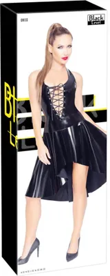 Image de Black Level - Robe à volants en vinyle avec encolure profonde S