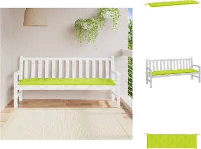 Produktbild von vidaXL Gartenbank-Auflage Hellgrün 180x50x7 cm Oxford-Gewebe -  Sitzpolster