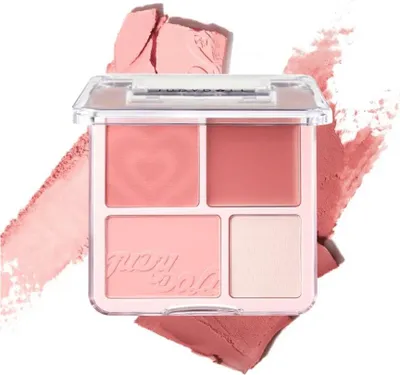 Immagine prodotto di Judydoll 4 Color Blush & Highlight Palette #02 Soft Peach 9g - una palette calda di blush e illuminanti