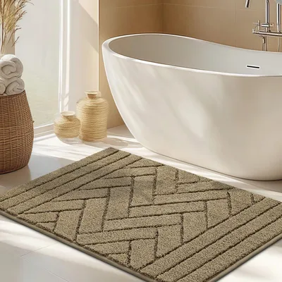 Produktbild von Rutschfeste Badematte, weiche Badematte, saugfähige Badematte, waschbare Badematte für Dusche und WC, 50 x 80 cm