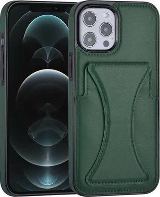 Produktbild von Grüne Hülle für iPhone 12 Pro Max – Rückseite – Kartenfach –