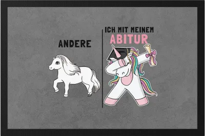 Produktbild von Andere Ich Mit Meinem Abi Fußmatte  Einhorn Pferd Abschlussgeschenk Abitur Humorvoll