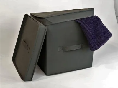 Produktbild von Ordnungsboxen 'Levi' Anthrazit 2er SET Aufbewahrungsbox Stoff KALLAX Aufbewahrungskorb Faltbar Spielzeugkiste Einschubkorb Regalbox Stoffbox Faltbox Regaleinsatz