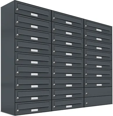 Produktbild von 25er Briefkasten Anthrazit Anlage 25 Fach Wandbriefkasten Postkasten