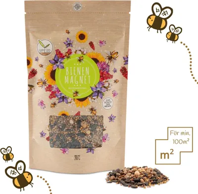 Produktbild von Blumenwiese Samen für eine bunte Bienenweide - Farbenfrohe Wildblumensamen (inkl. GRATIS eBook) 200g (Für min. 100m²)