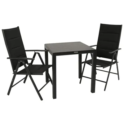 Produktbild von DEGAMO Gartengarnitur Biostroset PARIS 3-teilig, Aluminium anthrazit, wetterfest