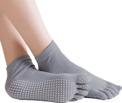 Produktbild von Jumada's - Yogasocken - Zehen - 2 Paar Socken - Größe 36/40 - Anti-Rutsch - Grau