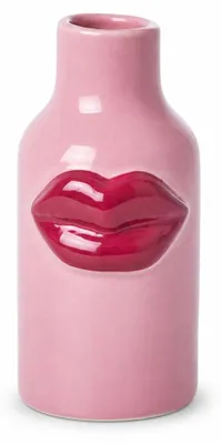 Produktbild von Rice Keramik Vase Klein mit Kussmund Pink