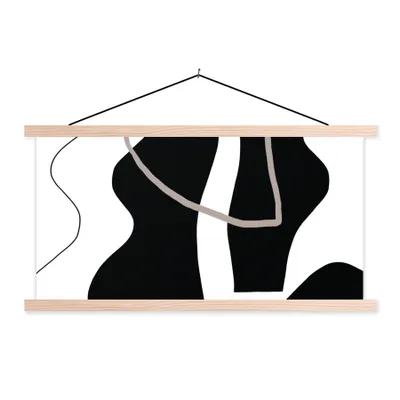 Produktbild von MuchoWow® Textilposter Abstrakt - Minimalismus - Design 60x30 cm mit holzfarbenen Rahmen - Dekoration