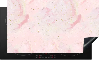 Produktbild von KitchenYeah© Herdabdeckplatte Marmor - Rosa - Glitter - Gold - Muster , 91x52cm, Küche Deko, Glaskeramikkochfeld Herdabdeckung, Abdeckplatte fùr Kochfeld