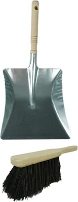 Produktbild von Novaliv 1x Kehrschaufel Set verzinkt Arenga Handfeger und Schaufel Set Kehrset Kehrgarnitur dustpan and brush Handkehrset Handfeger Arengaborsten Besen Arenga Handbesen