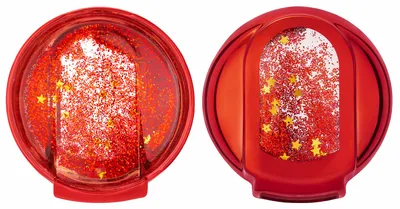 Produktbild von kwmobile Autoschlüssel Hülle kompatibel mit Mini 3-Tasten Smart Key Autoschlüssel - TPU Schutzhülle Schlüsselhülle Cover Schneekugel Sterne Rot