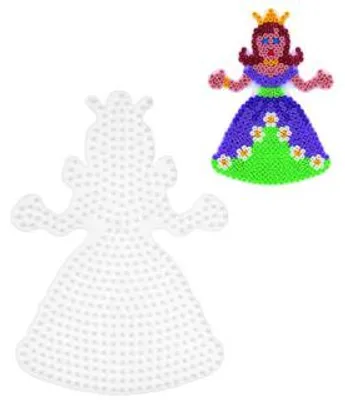 Immagine prodotto di Hama Bügelperlen 258 HAMA Stiftplatte midi "Prinzessin, Königin", weiß