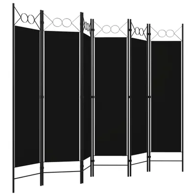 Produktbild von "Winterschlussverkauf " 6-tlg. Raumteiler Paravent Elegantes Design - Trennwand/Sichtschutz - Schwarz 240x180 cm NeuMöbel 6271521