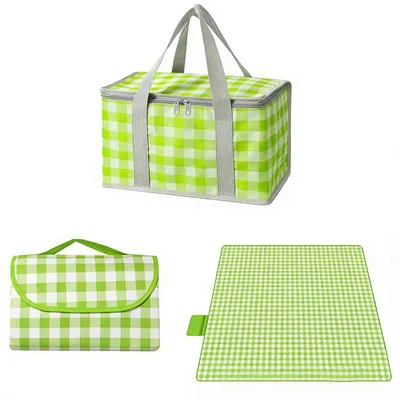 Image de Panier de pique-nique isotherme avec couverture, 15 litres