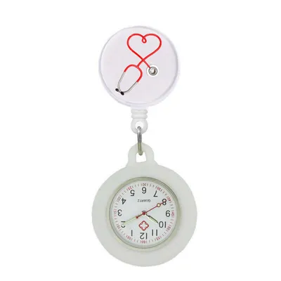 Produktbild von Nurse Watch Schwesternuhr Silikon ausziehbares Band Pulsuhr Kitteluhr Pflege Motiv 4 WS