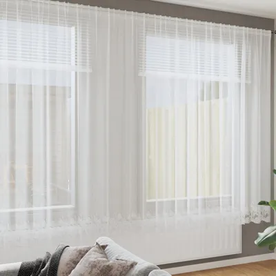 Produktbild von Spitzenvorhang mit Vorhängen Weiß 750 x 220 cm Polyester