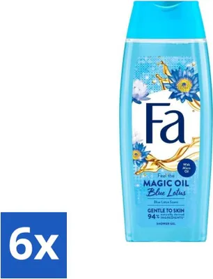 Zdjęcie produktu dla Fa - Żel pod prysznic - Magic Oil - Zapach Niebieski Lotos - 250 ml - Opakowanie ekonomiczne - 6 sztuk