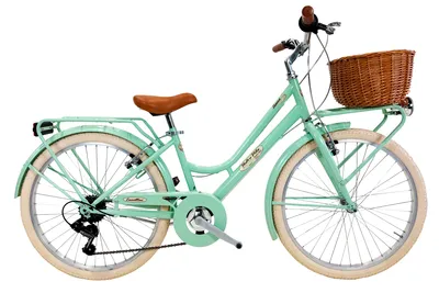 Produktbild von Mädchenfahrrad Dolce Vita by Canellini ROMA 24" 6V mit korb - Hellgrün