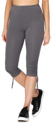 Image de Merry Style Femme Pantalon 3/4 loisirs avec fronces Pantalon capri Pantalon de sport en coton MS10-380 (Manche foncé, L)