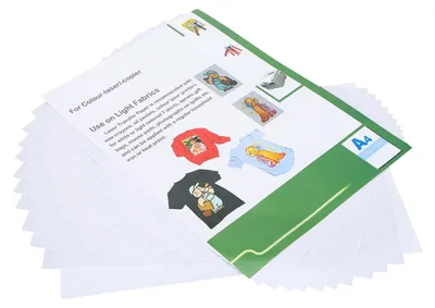Obrázek produktu pro 10 kusů laserového přenosového papíru, termotransferová fólie pro potisk textilu, přenos motivů na oděvy