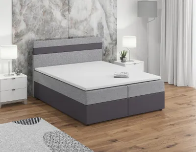 Produktbild von Boxspringbett Schlafzimmerbett INVERN 140x200cm Grau-Hellgrau