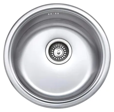Produktbild von Runde Edelstahl-Küchenspüle mit 1 Becken und 145 mm Tiefe